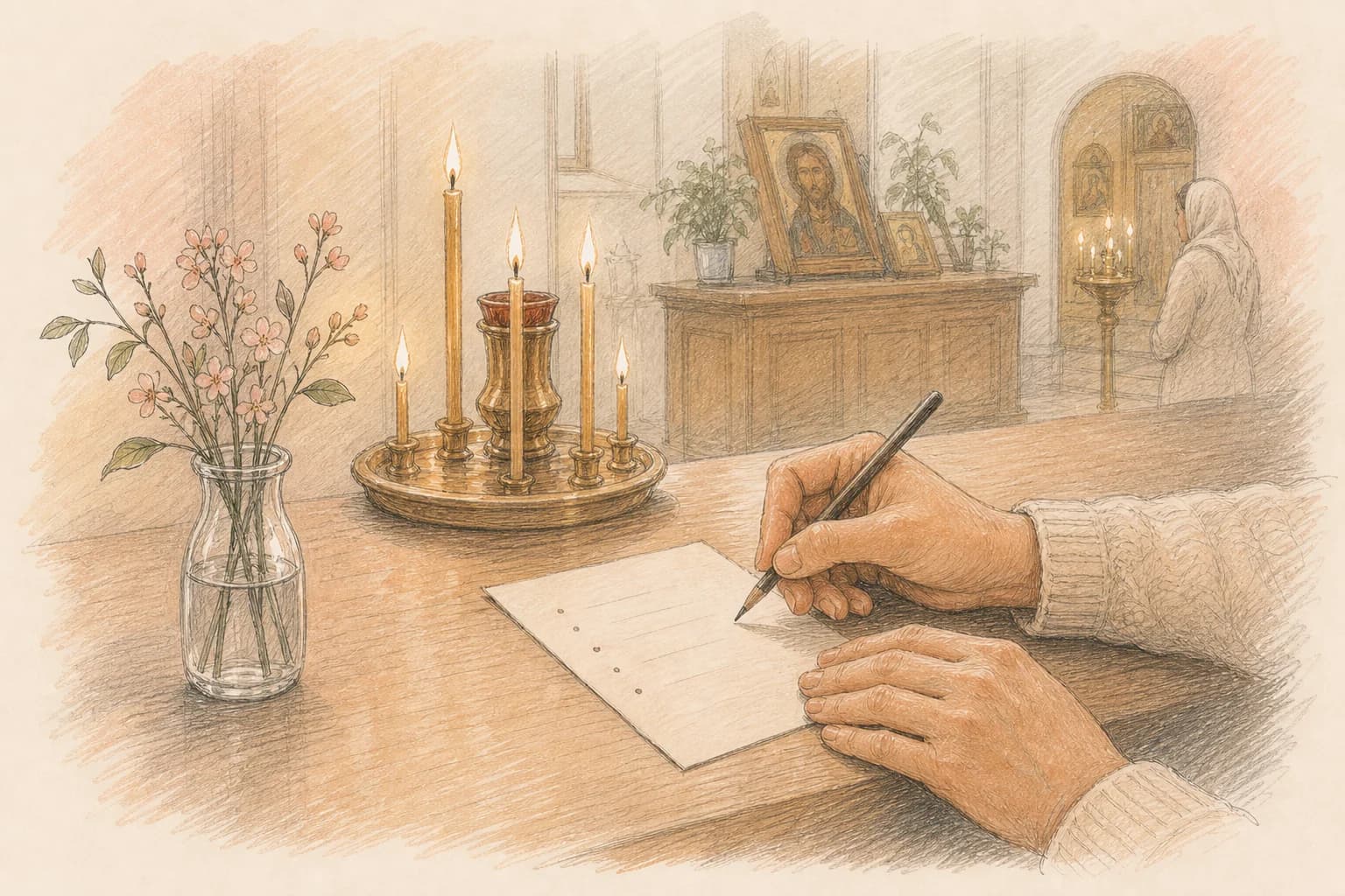 Submitting prayer notes in church